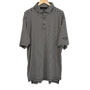 Bobby Jones Men's XL Black White Striped Collared Athletic Golf Pullover Polo